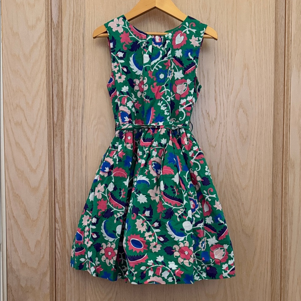 Mini Boden Green Floral Kids Dress
